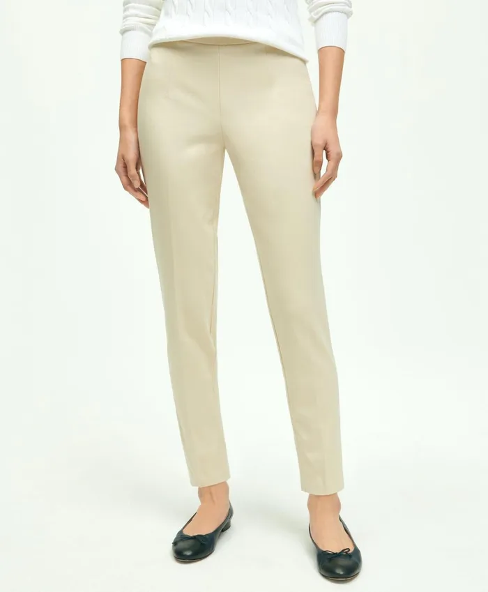 Pants andamp Skirts Women Brooks Brothers SideZip Stretch Cotton Pant Oatmeal Pants andamp Skirts Women Brooks Brothers SideZip Stretch Cotton Pant Oatmeal