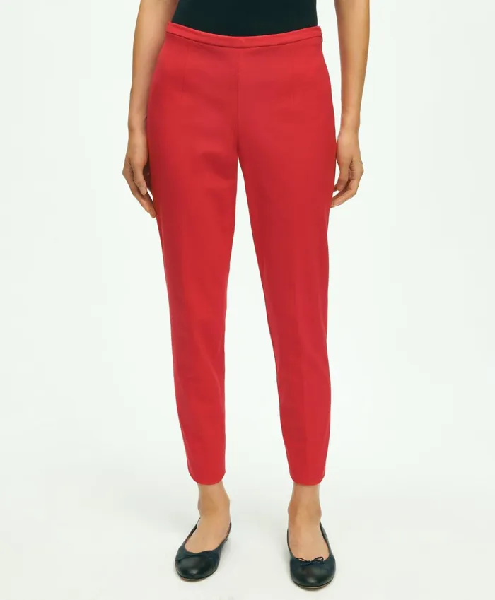 Pants andamp Skirts Women Brooks Brothers SideZip Stretch Cotton Pant Red