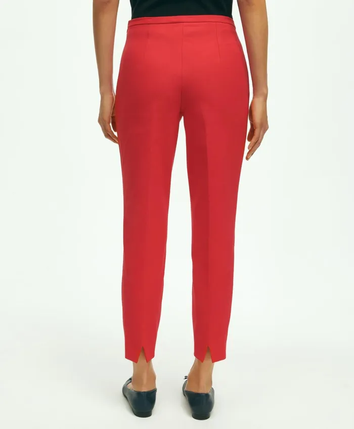Pants andamp Skirts Women Brooks Brothers SideZip Stretch Cotton Pant Red