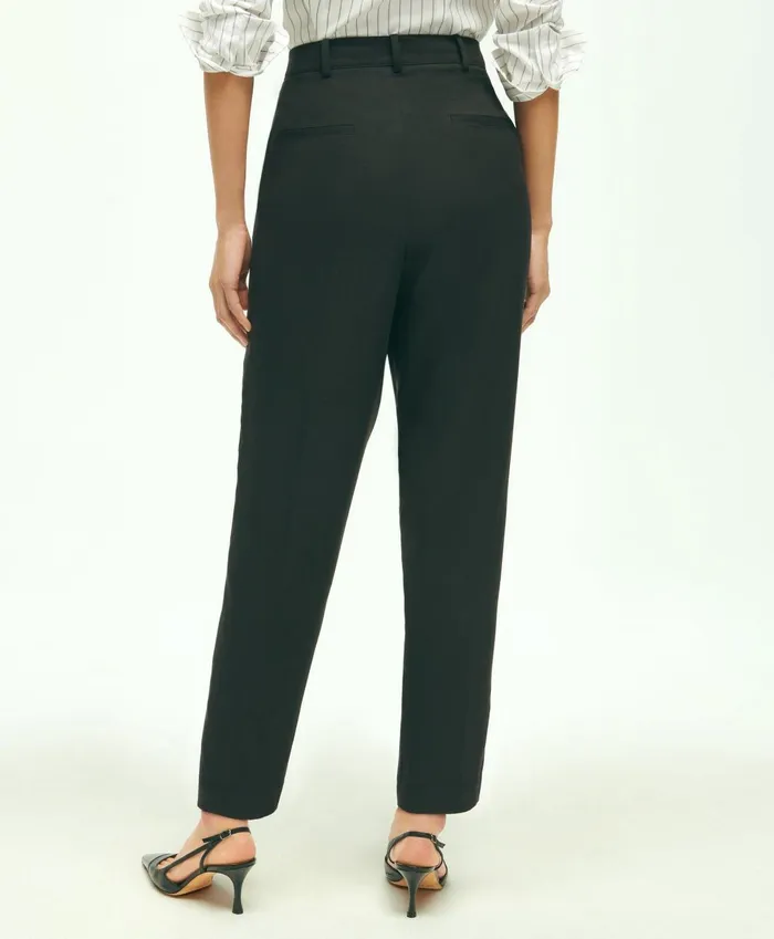 Pants andamp Skirts Women Brooks Brothers Slim PleatFront Cropped Pants Black