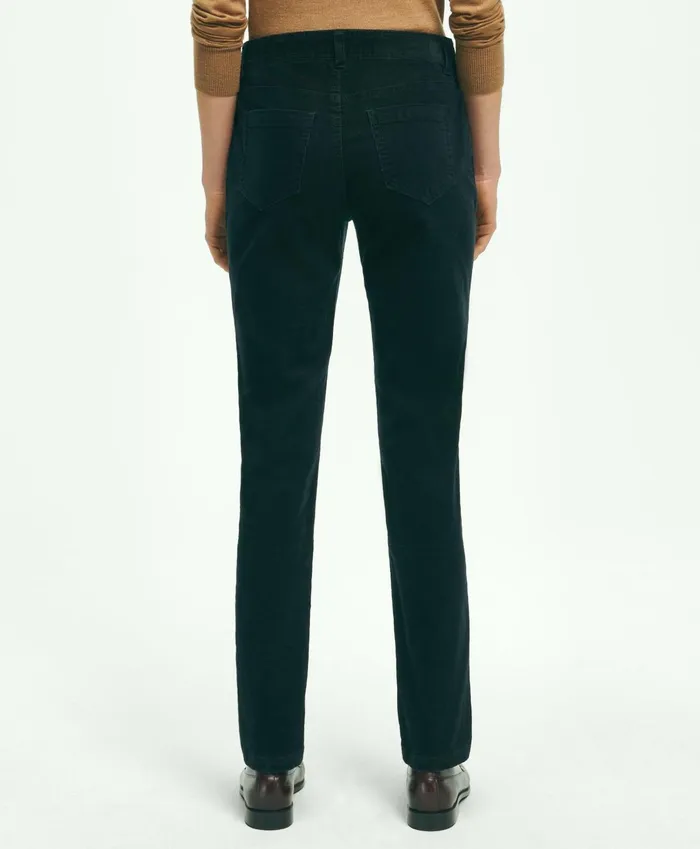 Pants andamp Skirts Women Brooks Brothers Stretch Cotton Corduroy 5Pocket Pants Black