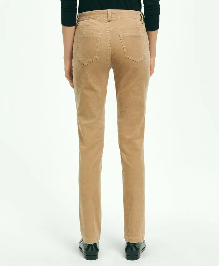 Pants andamp Skirts Women Brooks Brothers Stretch Cotton Corduroy 5Pocket Pants Taupe