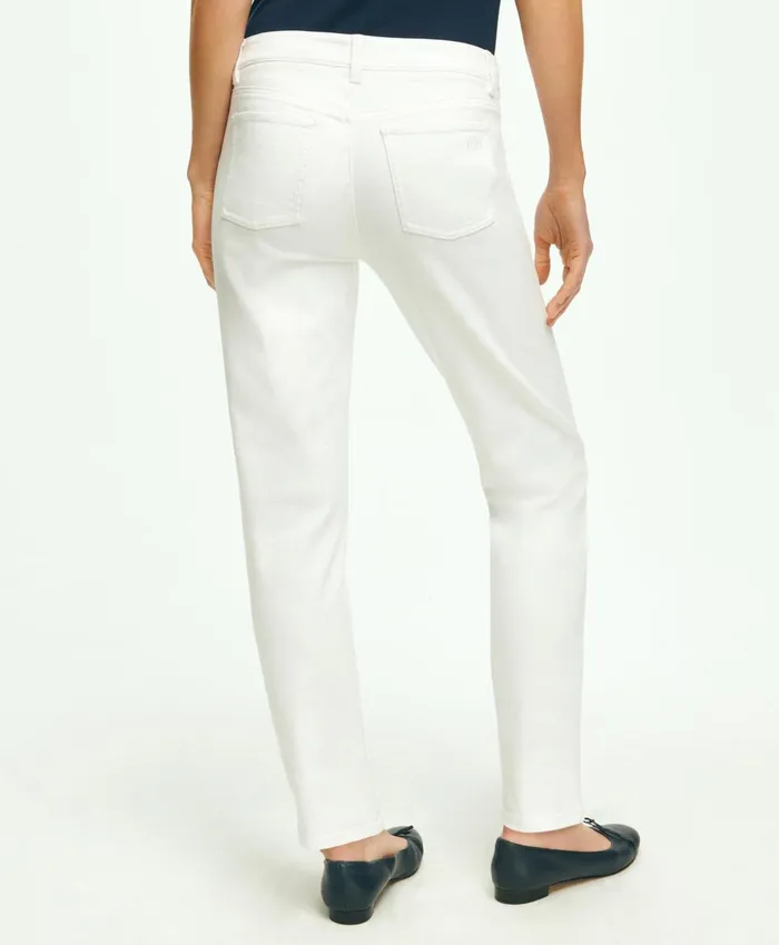 Pants andamp Skirts Women Brooks Brothers Stretch Cotton Jeans White
