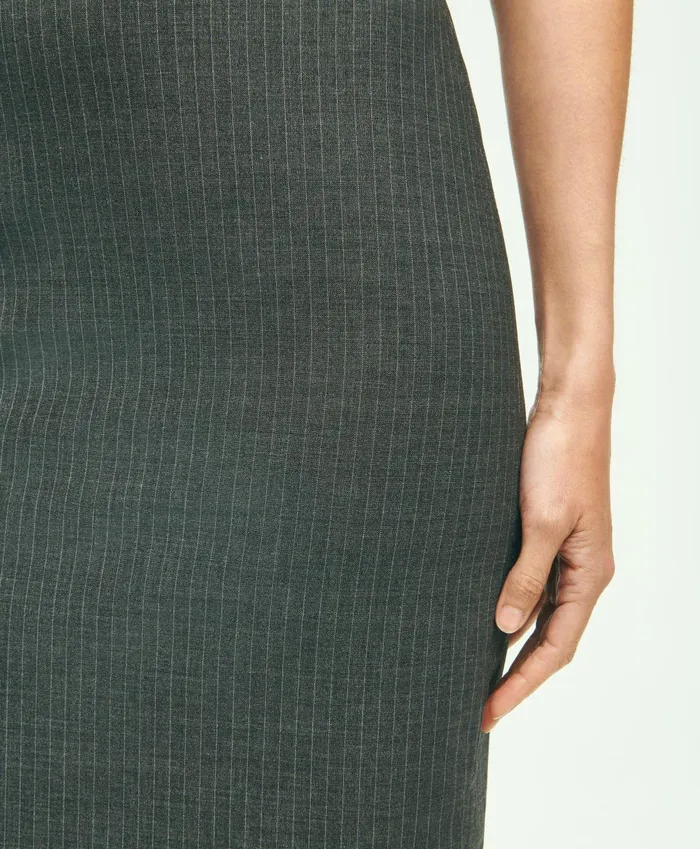 Pants andamp Skirts Women Brooks Brothers Stretch Wool Pinstripe Pencil Skirt Grey