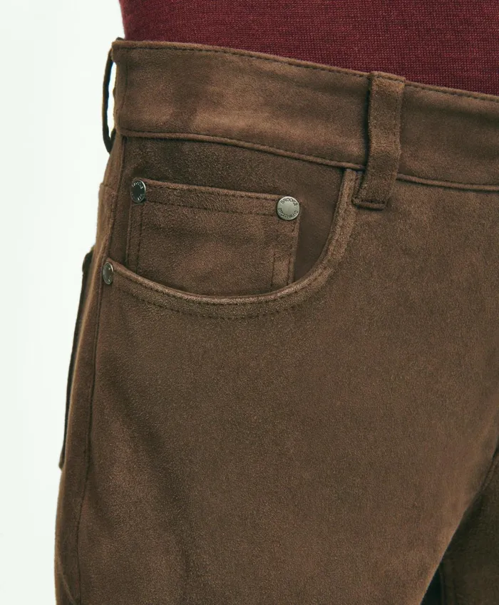 Pants andamp Skirts Women Brooks Brothers Suede 5Pocket Pants Dark Brown