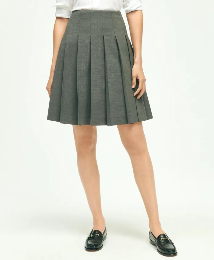 Pants andamp Skirts Women Brooks Brothers The Essential Brooks Brothers Stretch Pleated Skirt Dark Grey Pants andamp Skirts Women Brooks Brothers The Essential Brooks Brothers Stretch Pleated Skirt Dark Grey