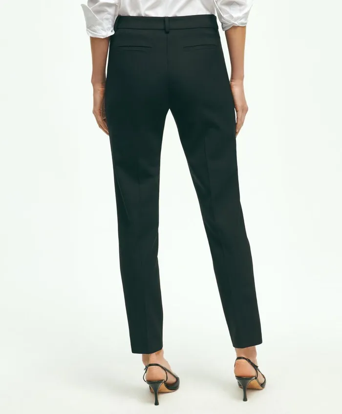 Pants andamp Skirts Women Brooks Brothers The Essential Brooks Brothers Stretch Wool Slim Crop Pants Black