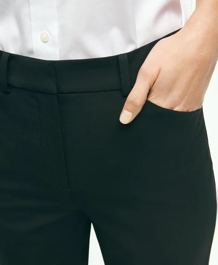 Pants andamp Skirts Women Brooks Brothers The Essential Brooks Brothers Stretch Wool Slim Crop Pants Black