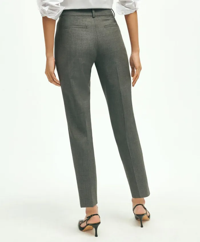 Pants andamp Skirts Women Brooks Brothers The Essential Brooks Brothers Stretch Wool Slim Crop Pants Dark Grey