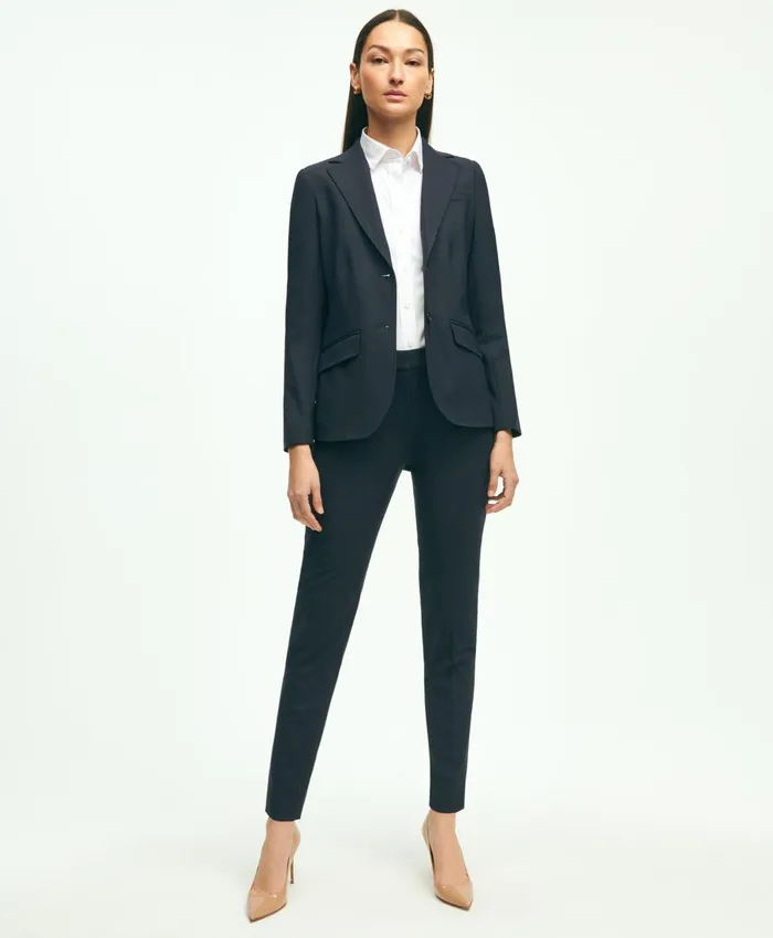 Pants andamp Skirts Women Brooks Brothers The Essential Brooks Brothers Stretch Wool Slim Crop Pants Navy