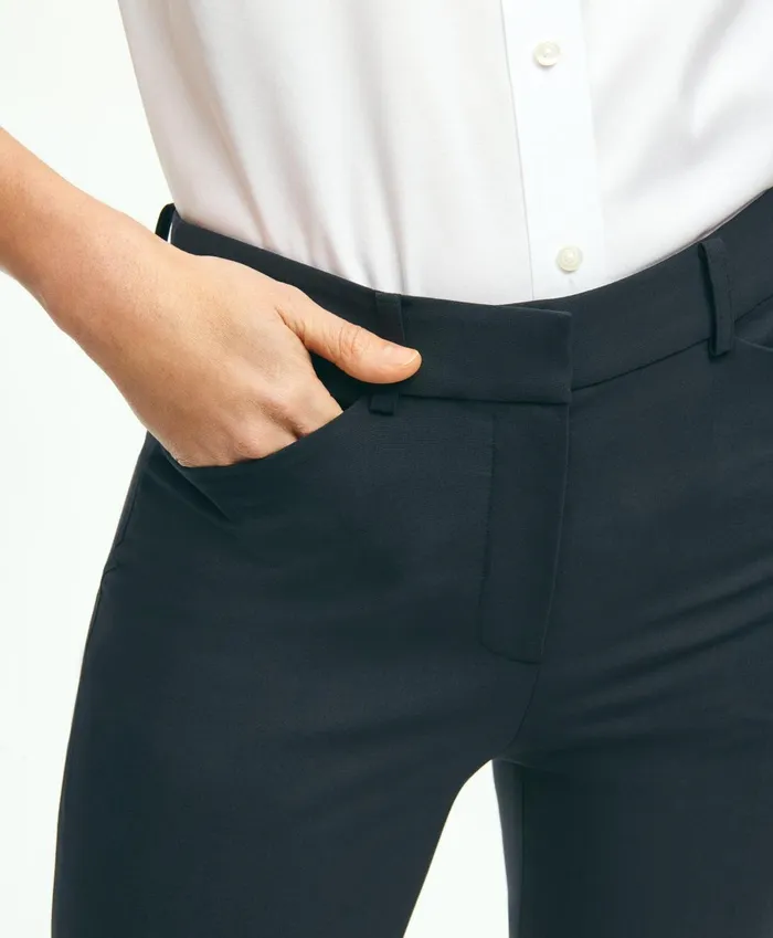 Pants andamp Skirts Women Brooks Brothers The Essential Brooks Brothers Stretch Wool Slim Crop Pants Navy