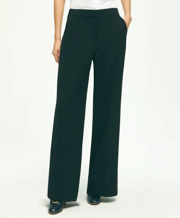 Pants andamp Skirts Women Brooks Brothers Wide Leg Crepe Pants Black