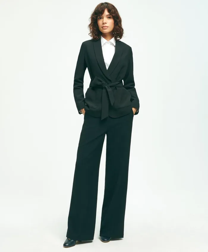 Pants andamp Skirts Women Brooks Brothers Wide Leg Crepe Pants Black