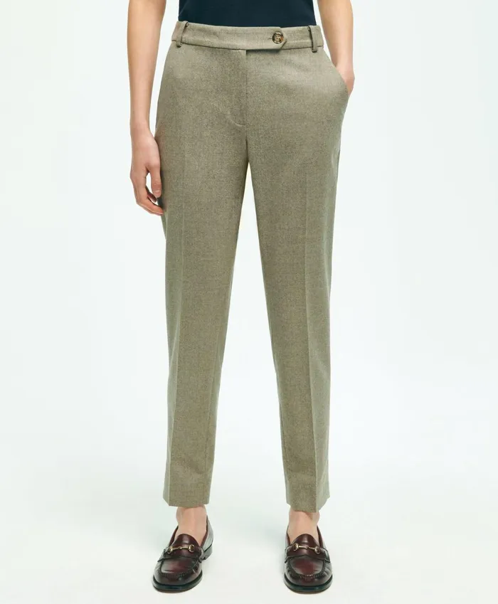 Pants andamp Skirts Women Brooks Brothers Wool Flannel Pants Beige