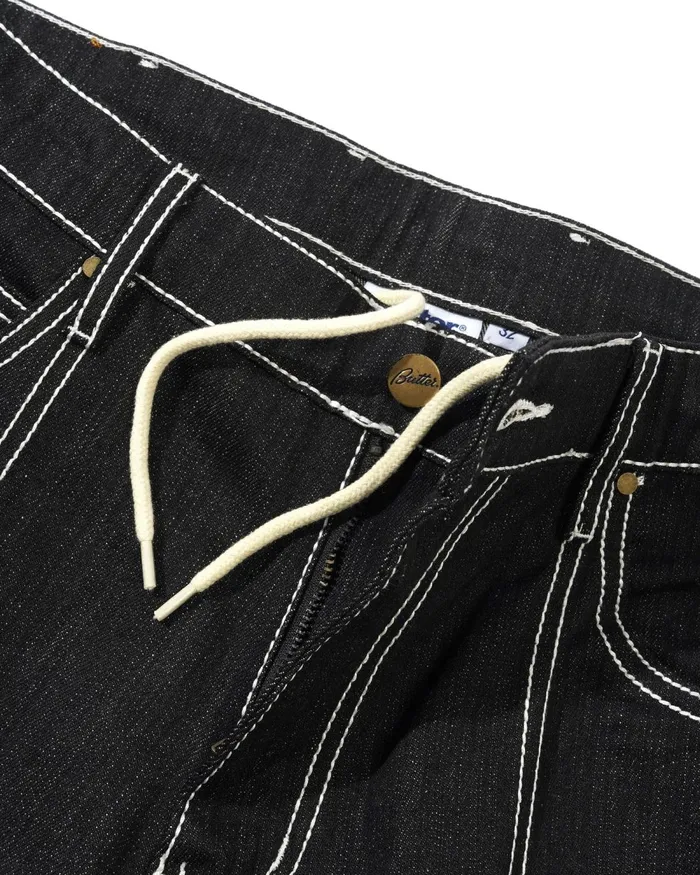 Pants Men Butter Goods Adilson Denim Jeans Black Pants Men Butter Goods Adilson Denim Jeans Black