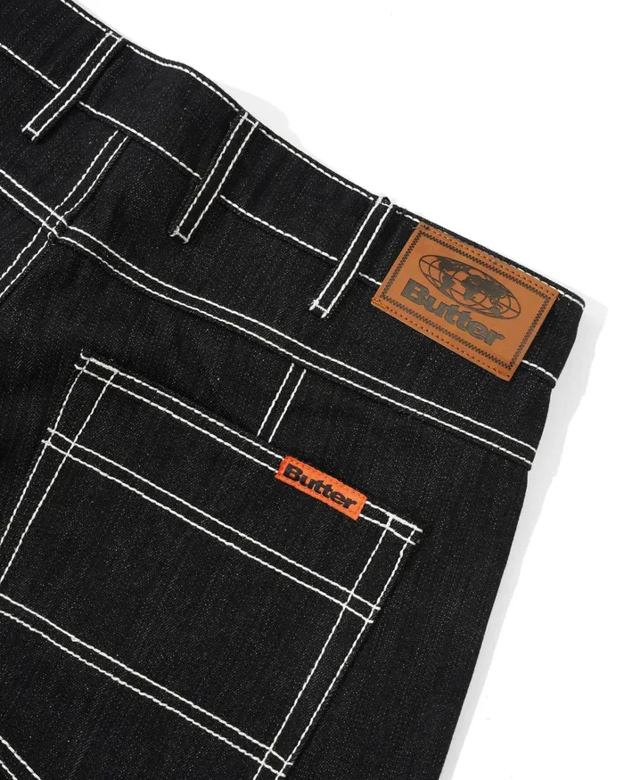 Pants Men Butter Goods Adilson Denim Jeans Black Pants Men Butter Goods Adilson Denim Jeans Black