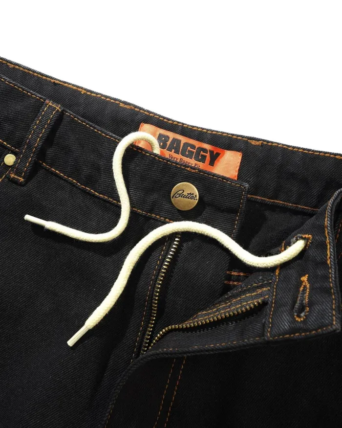 Pants Men Butter Goods Baggy Denim Jeans Washed Black Pants Men Butter Goods Baggy Denim Jeans Washed Black