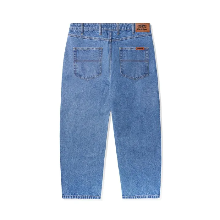 Pants Men Butter Goods Baggy Denim Jeans Washed Indigo Pants Men Butter Goods Baggy Denim Jeans Washed Indigo