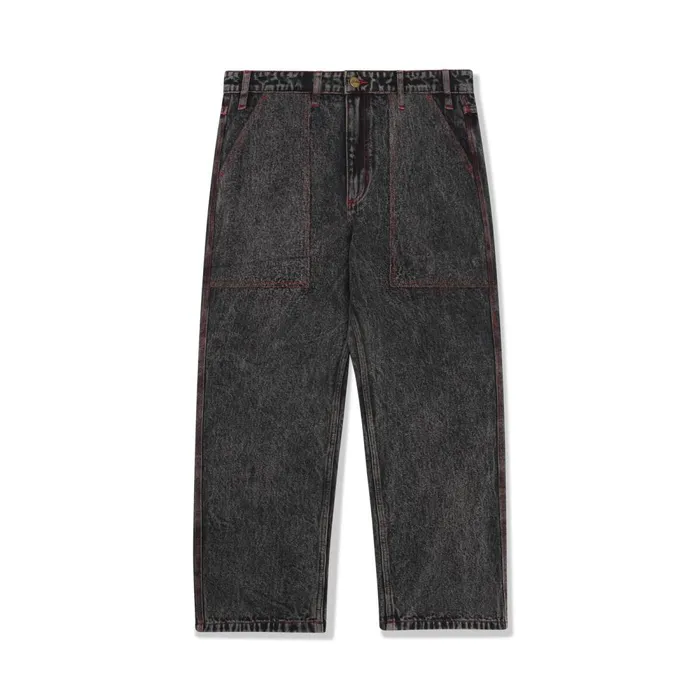 Pants Men Butter Goods Breakdown Relaxed Denim Jeans Acid Wash Black