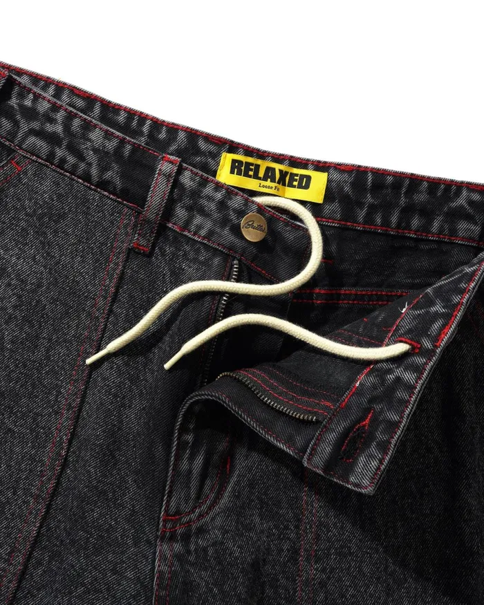 Pants Men Butter Goods Breakdown Relaxed Denim Jeans Acid Wash Black Pants Men Butter Goods Breakdown Relaxed Denim Jeans Acid Wash Black