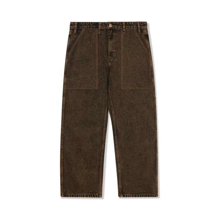 Pants Men Butter Goods Breakdown Relaxed Denim Jeans Acid Wash Brown