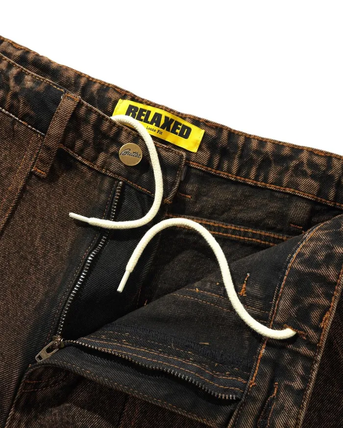 Pants Men Butter Goods Breakdown Relaxed Denim Jeans Acid Wash Brown Pants Men Butter Goods Breakdown Relaxed Denim Jeans Acid Wash Brown