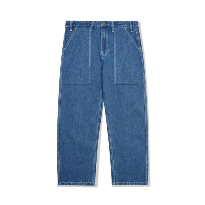 Pants Men Butter Goods Breakdown Relaxed Denim Jeans Solid Blue