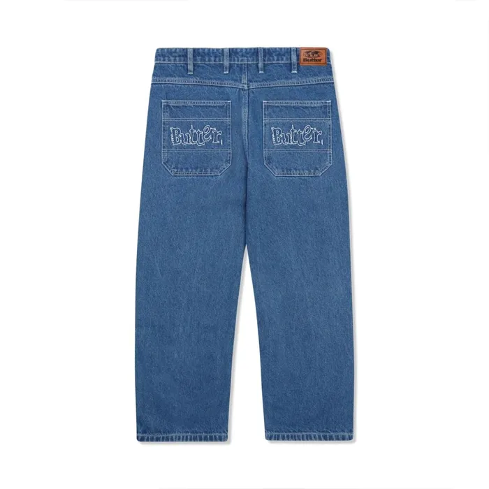Pants Men Butter Goods Breakdown Relaxed Denim Jeans Solid Blue