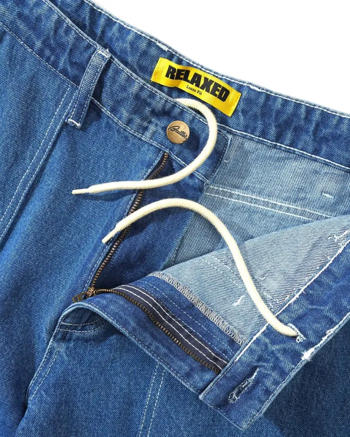 Pants Men Butter Goods Breakdown Relaxed Denim Jeans Solid Blue