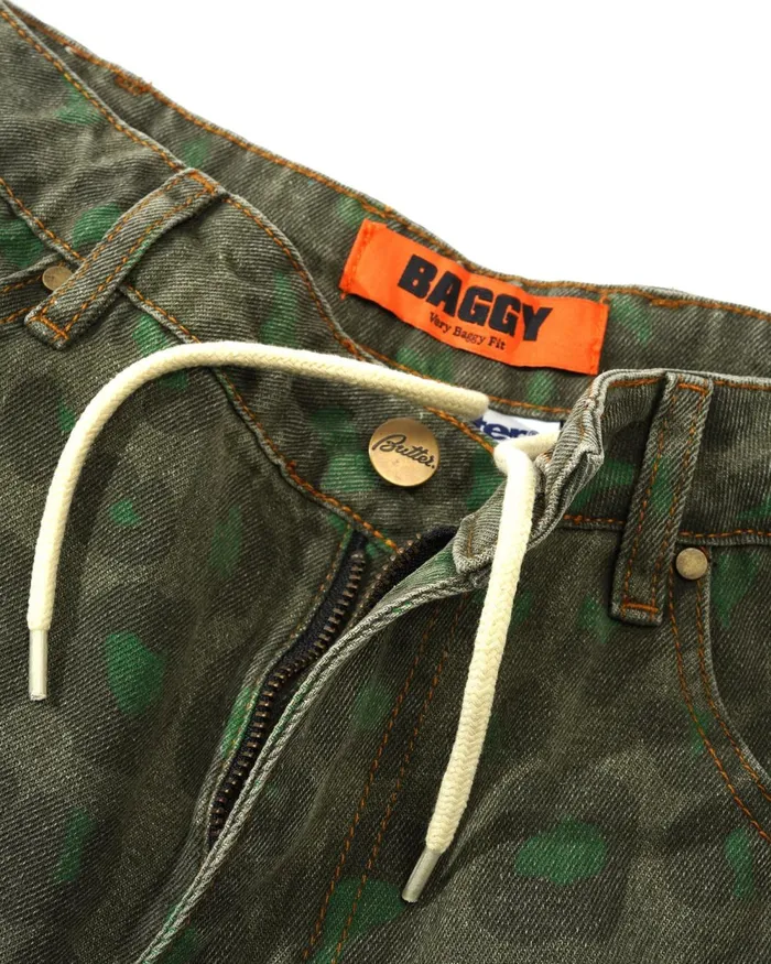 Pants Men Butter Goods Leopard Denim Jeans Army