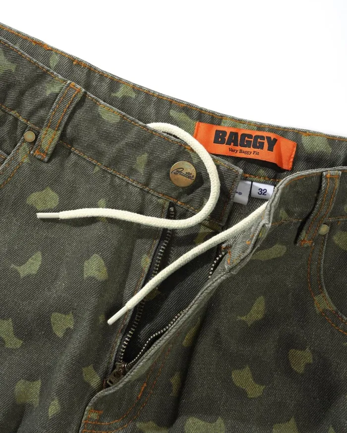 Pants Men Butter Goods Leopard Denim Jeans Army