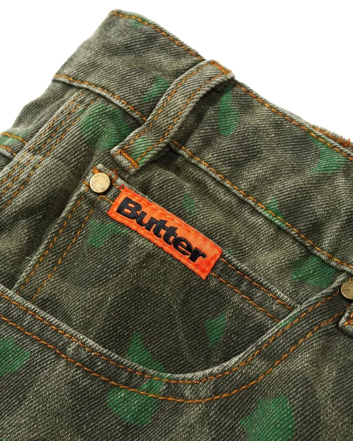 Pants Men Butter Goods Leopard Denim Jeans Army