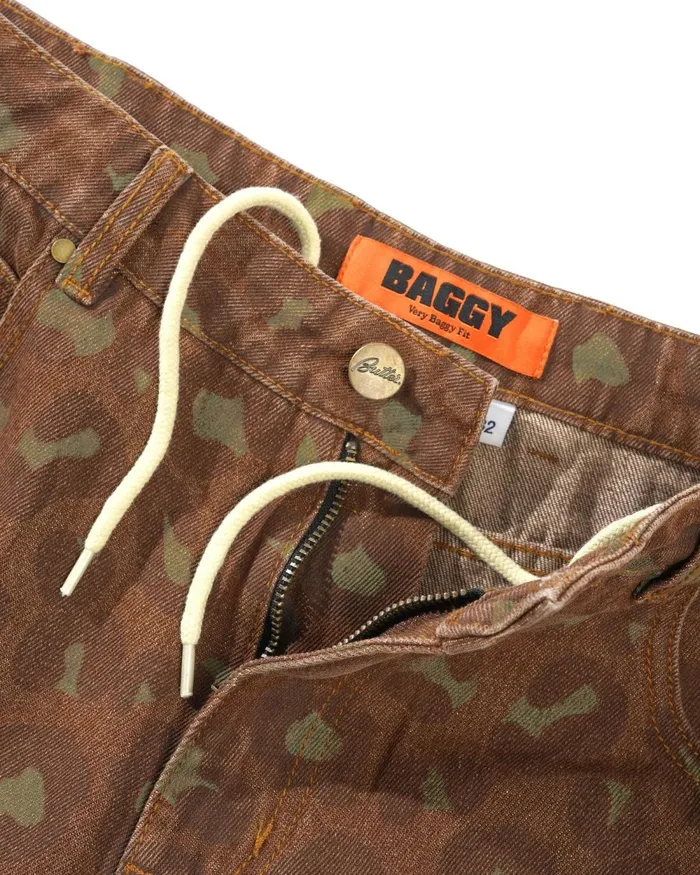 Pants Men Butter Goods Leopard Denim Jeans Rust Pants Men Butter Goods Leopard Denim Jeans Rust