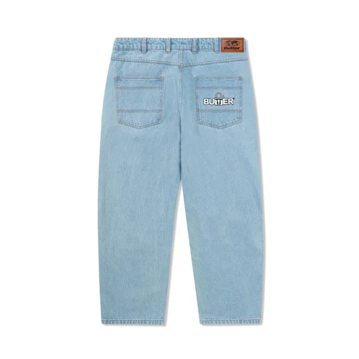 Pants Men Butter Goods Lock Baggy Denim Jeans Light Indigo Pants Men Butter Goods Lock Baggy Denim Jeans Light Indigo