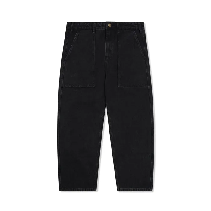 Pants Men Butter Goods Patch Pocket Denim Jeans Washed Black