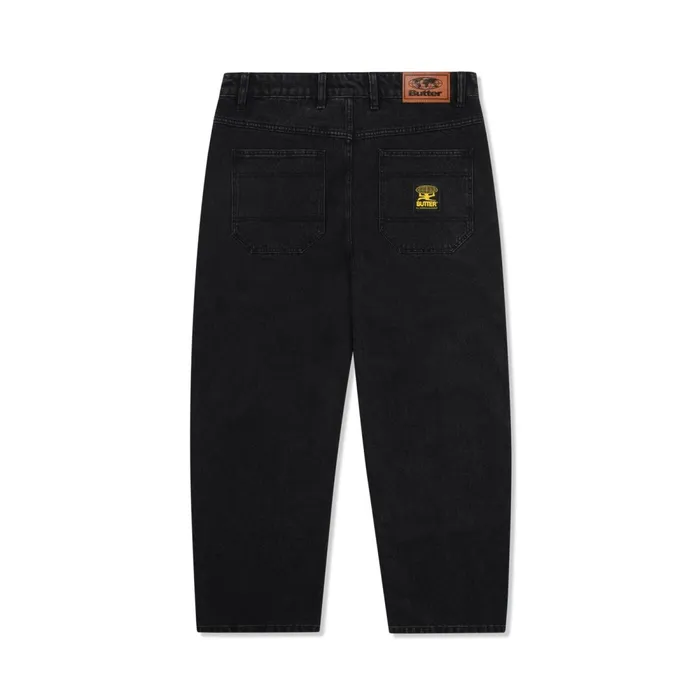Pants Men Butter Goods Patch Pocket Denim Jeans Washed Black Pants Men Butter Goods Patch Pocket Denim Jeans Washed Black