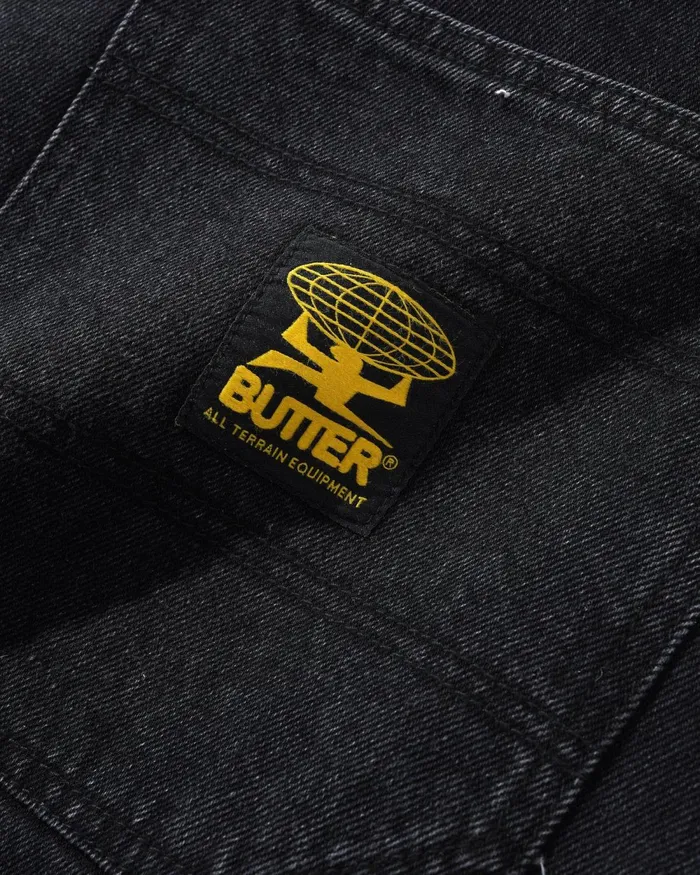 Pants Men Butter Goods Patch Pocket Denim Jeans Washed Black Pants Men Butter Goods Patch Pocket Denim Jeans Washed Black