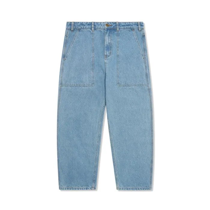 Pants Men Butter Goods Patch Pocket Denim Jeans Washed Indigo