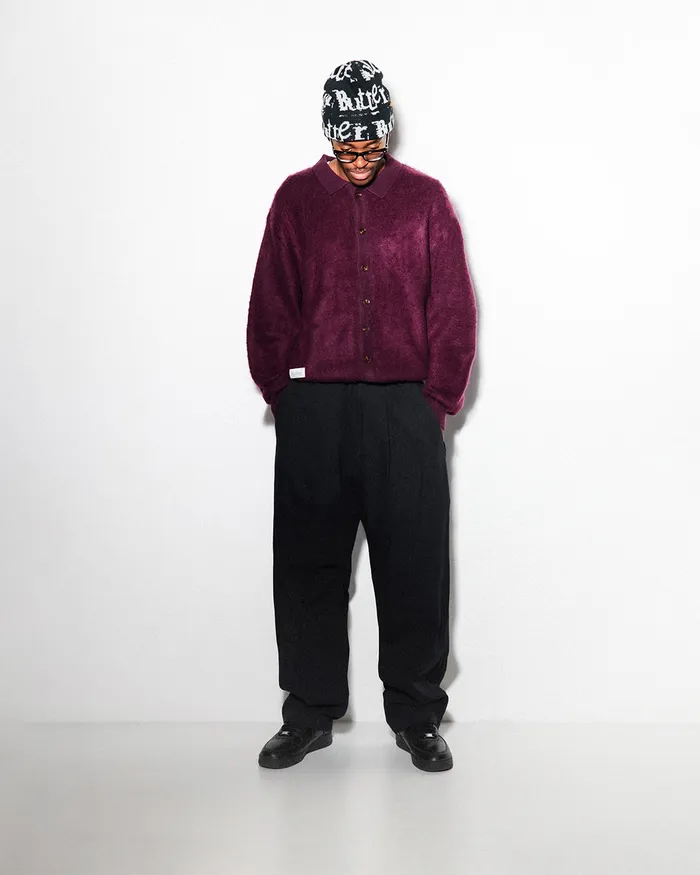 Pants Men Butter Goods Pleated Trousers Black