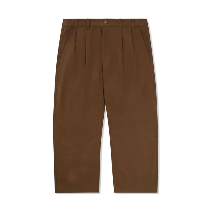 Pants Men Butter Goods Pleated Trousers Brown