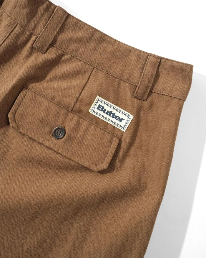 Pants Men Butter Goods Pleated Trousers Brown Pants Men Butter Goods Pleated Trousers Brown