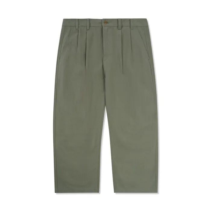 Pants Men Butter Goods Pleated Trousers Moss