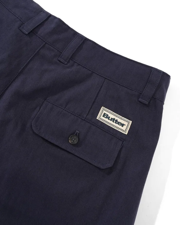 Pants Men Butter Goods Pleated Trousers Navy Pants Men Butter Goods Pleated Trousers Navy