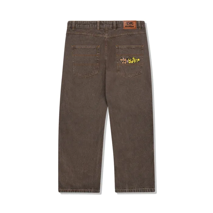 Pants Men Butter Goods Pooch Relaxed Denim Jeans Washed Brown