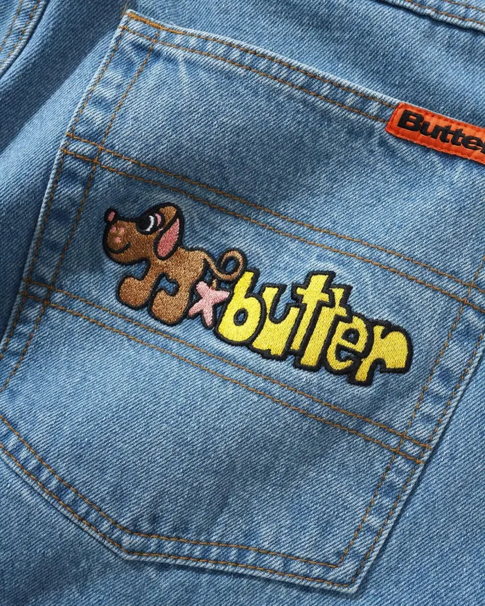 Pants Men Butter Goods Pooch Relaxed Denim Jeans Washed Indigo