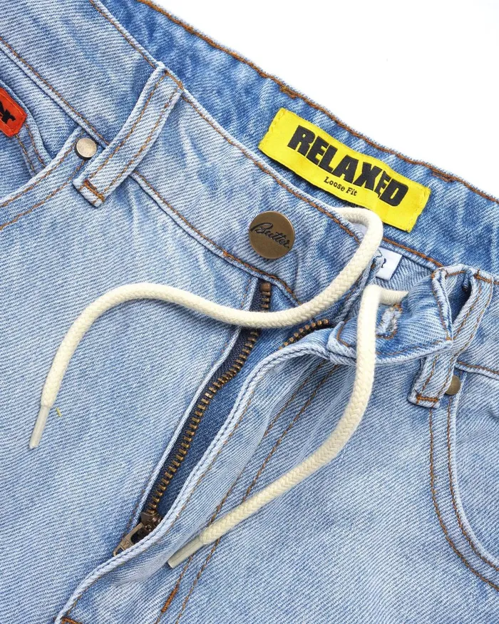 Pants Men Butter Goods Relaxed Denim Jeans Light Blue Pants Men Butter Goods Relaxed Denim Jeans Light Blue