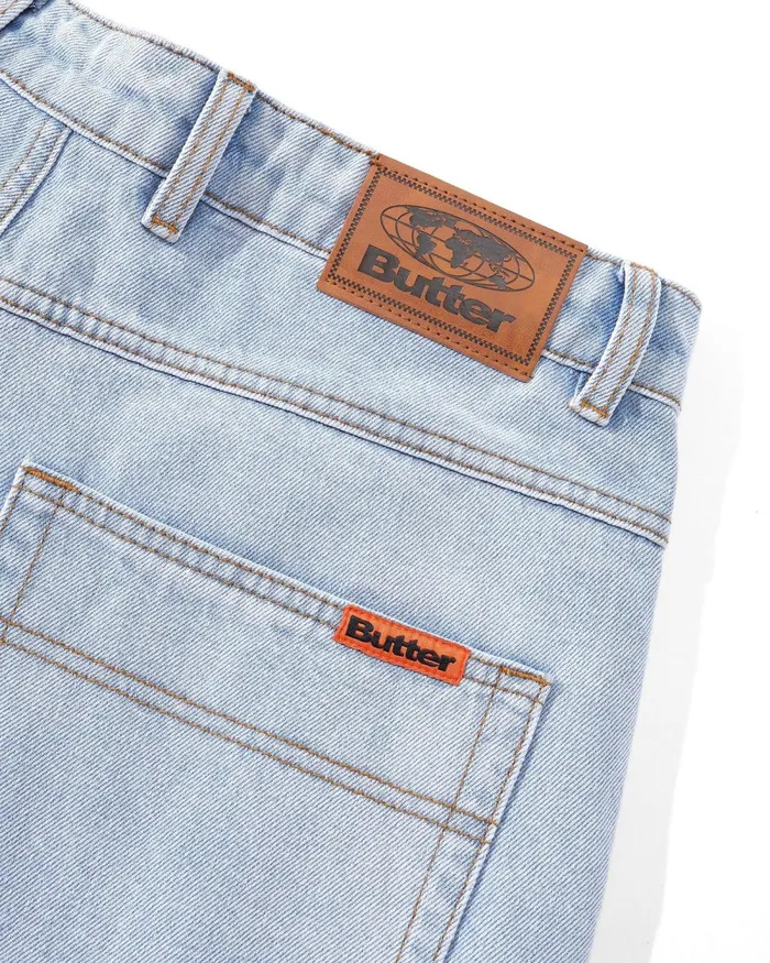 Pants Men Butter Goods Relaxed Denim Jeans Light Blue Pants Men Butter Goods Relaxed Denim Jeans Light Blue