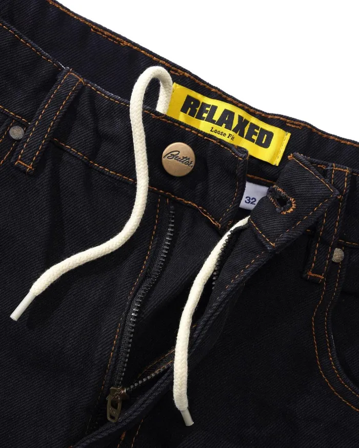 Pants Men Butter Goods Relaxed Denim Jeans Washed Black Pants Men Butter Goods Relaxed Denim Jeans Washed Black