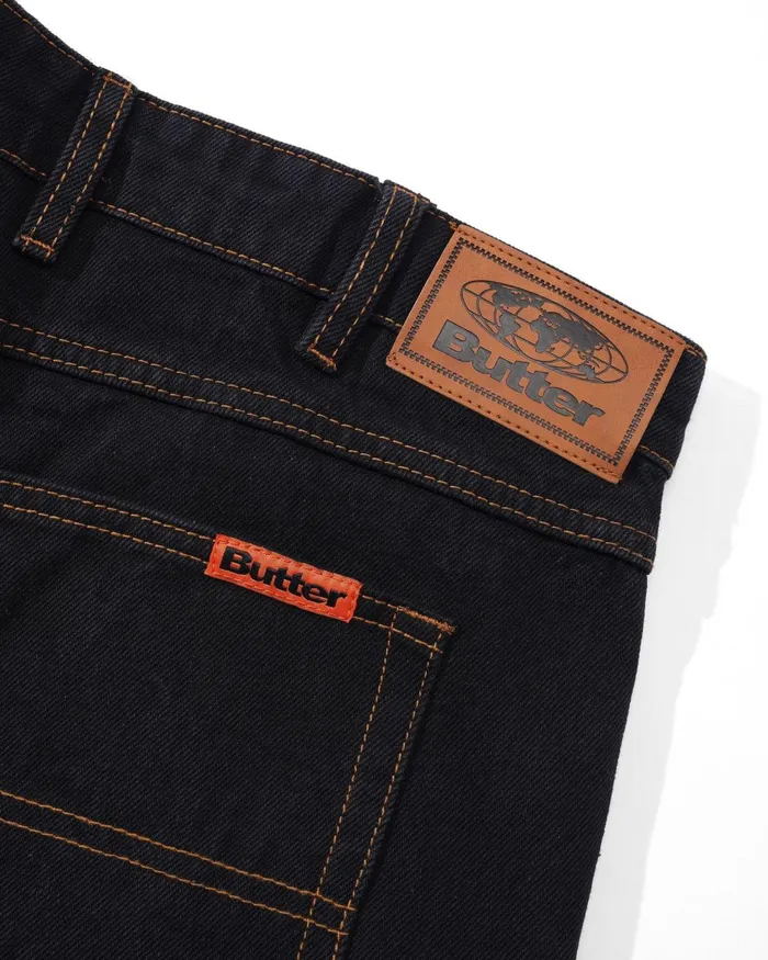 Pants Men Butter Goods Relaxed Denim Jeans Washed Black Pants Men Butter Goods Relaxed Denim Jeans Washed Black