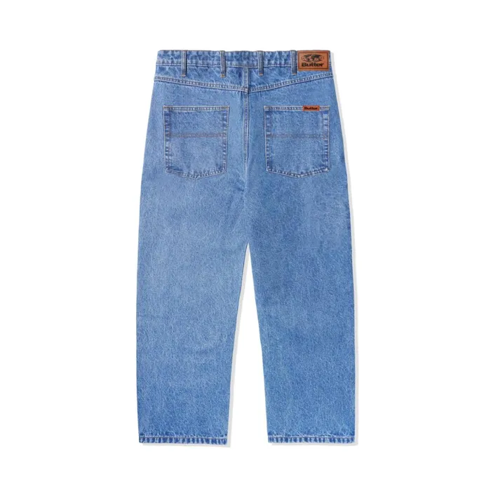 Pants Men Butter Goods Relaxed Denim Jeans Washed Indigo Pants Men Butter Goods Relaxed Denim Jeans Washed Indigo